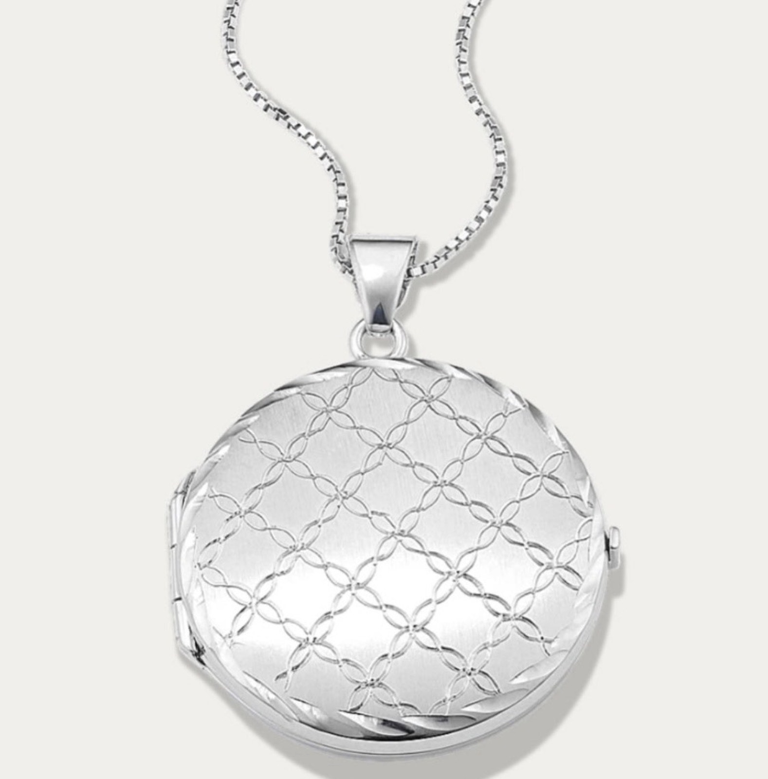 Shane Co Quilted Sterling Silver Locket